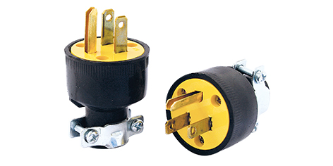 ปลั๊กเพาวเวอร์ สามขา ตัวผู้ยาง สีเหลือง